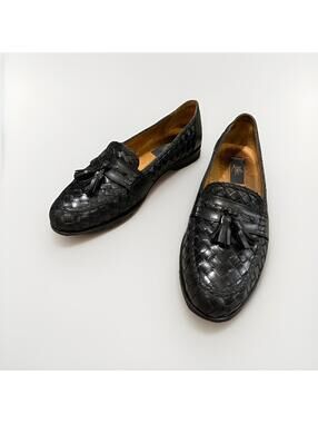 ZELLI MENS WOVEN CALFSKIN TASSEL LOAFERS SIZE 8.5M HANDMADE IN ITALY RP $695